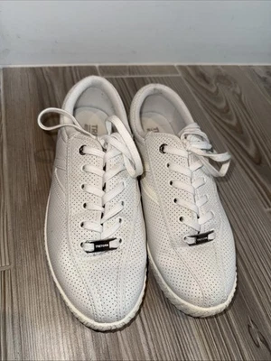 Tênis Feminino TRETORN NYLITE Elite Plus Perf Couro Tamanho 8 M Branco Parte Superior Baixa - Imagem 1 de 4
