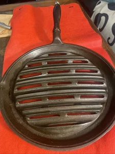 Vintage Gusseisen Wagner Ware Grill 1350 Sidney O Holzgriff Made in USA - Bild 1 von 14