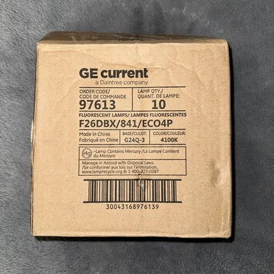 GE Compact Fluorescent Lamps 10 Pack Biax D Eco 26W 4 Pin G24q-3 4100K F26DBX - Image 1 of 4