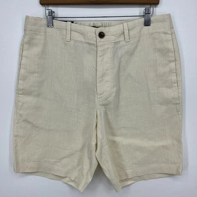 Banana Republic Aiden Chino Shorts Men's 32 Beige Linen Blend Flat Front New NWT - Image 1 of 4
