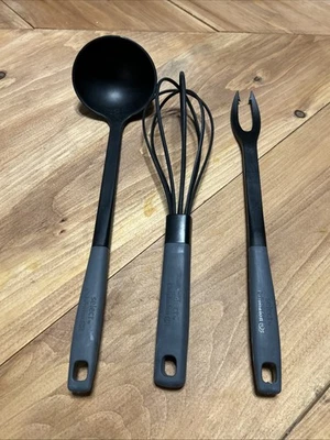 Лот из 3 Select by Calphalon нейлона суп ковш, венчик и трезубец вилка черный 13» - Изображение 1 из 4