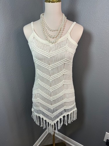OFF WHITE Mini abito copricostume da bagno SHEIN taglia S bianco sporco