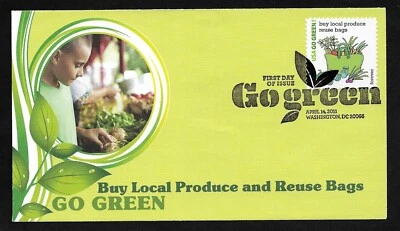 #4524a Go Green -Buy Local Produce and Reuse Bags- Fleetwood FDC - Image 1 of 2