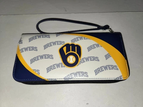 Milwaukee Brewers Curve Zip Organizer Ladies Wallet Cover