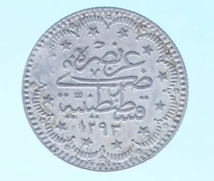 TURCHIA 5 KURUSH 1906 CURRENCY NUMISMATICA MONETE DA COLLEZIONE SILVER COIN - Foto 1 di 2