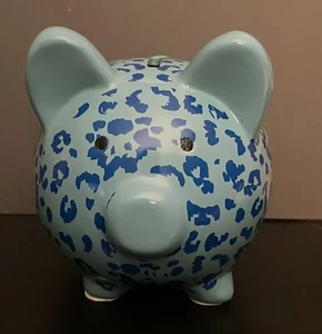 Colleen Karis Blue Leopard Print Piggy Bank - Picture 1 of 8