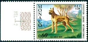 1972 Intl Dog Show, Monte Carlo,Danish mastiff,breed,Monaco,M.1035,MNH - Picture 1 of 2