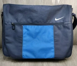 Vintage Nike Messenger bag Blue Curdura Laptop Padded Shoulder Strap - Picture 1 of 9