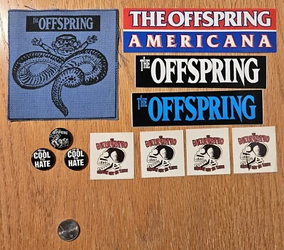 The Offspring Band Patch, stickers, tattoos, pins, buttons Group lot of 11 - Image 1 of 4