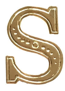 Letter S Orange Lodge Order Gold Gilt Plated Character for Collarette Sash - Picture 1 of 3