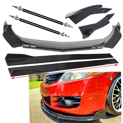 For Chevrolet Malibu 2000 Carbon Fiber Front Bumper Lip Splitter Side Skirt Body - Изображение 1 из 4