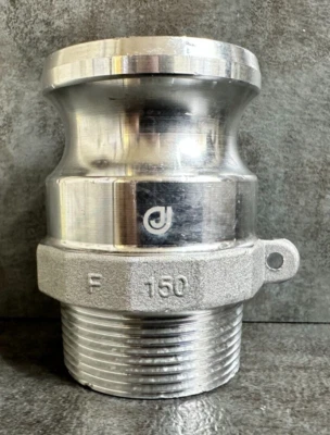 Moon American Aluminum Type F Adapter, 1.5" Male CamLock X 1.5" Male NPT - NEW - Image 1 of 4