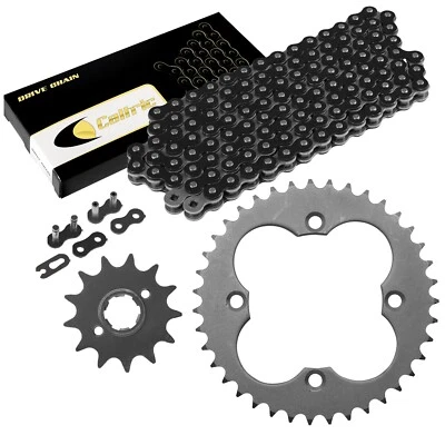 Black Drive Chain And Sprockets Kit for Honda TRX250R Fourtrax 250 1986 1987 - Image 1 of 4