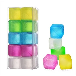 Reusable Ice Cube for Drinks - Multi-Color Plastic Ice Cubes to Keep Drinks C... - Picture 1 of 6