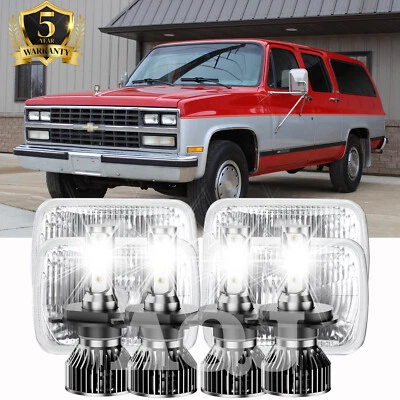 4PCS "LED Headlights Hi/Lo Sealed Beam For CHEVROLET V30 PICKUP 1988 Foto 1 de 4