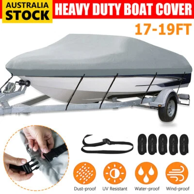 17ft-19ft Boat Cover Trailerable Marine Grade Weatherproof 600D Jumbo Heavy Duty - image 1 of 4