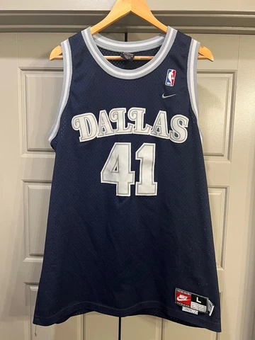 Dirk Nowitzki Nike Rewind Dallas Mavericks Retro Swingman Jersey Mens Large VTG Cover