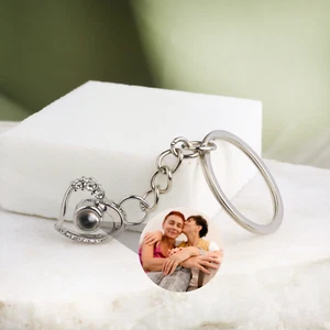 Portachiavi Personalizzato Mini Cuore Proiezione Foto • Portachiavi Interno Foto per Mamma - Foto 1 di 2