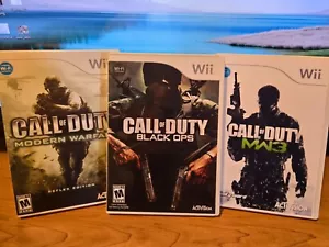 Call Of Duty: Black OPS, Modern Warfare 1, COD MW3 (Nintendo Wii Lot) TESTED - Picture 1 of 18