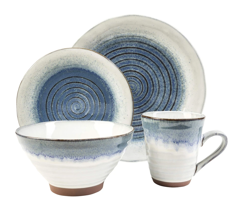 Sango Talia Dusk 16 Piece Dinnerware Set Service for 4 Blue