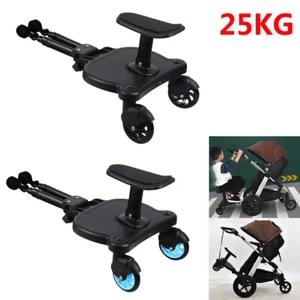 Buggy board kiddy with seat footboard 360° rolling board two wheeler for pram de - Picture 1 of 14