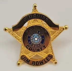Prendedor de corbata sombrero con solapa estrella tono dorado estado condado de Dallas Jim Bowles - Imagen 1 de 3