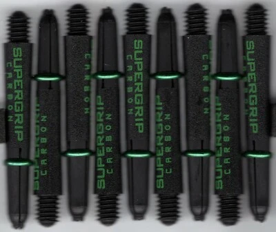 HARROWS Short Black/Green SUPERGRIP CARBON Dart Shafts: 1 set of 3