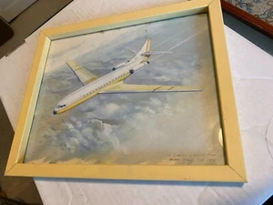 Vintage framed Douglas Ettridge original drawing of a Caravelle - Picture 1 of 5