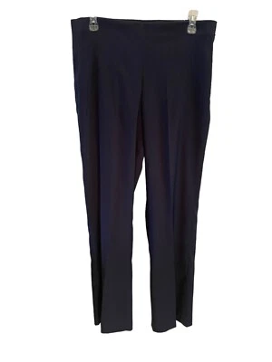 NEW Lauren Vidal wide Leg Pants Navy Made France Side Zip Size 14 T6 - Image 1 of 4