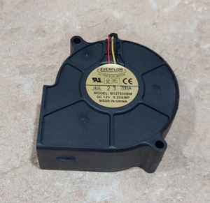 EVERFLOW B127530BM 7.5cm 12V 0.20A 3pin Blower Projector Cooling Fan - Picture 1 of 4