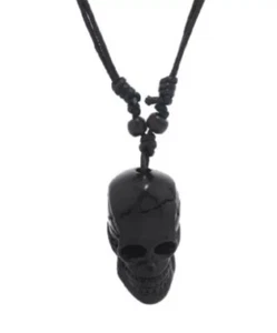 Collar Colgante Calavera Hueso Humano Halloween Disfraz Gótico Negro Stock EE. UU. - Imagen 1 de 8