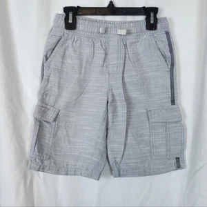 Gymboree Boys 2018 Heathered Light Gray Elastic Waist Chambray Cargo Shorts Sz 8 - Picture 1 of 7