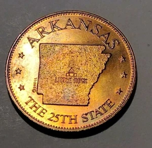 ARKANSAS 1969 Shell Oil States of the Union Bronze Game Token Coin Collectible - Bild 1 von 5