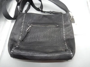 JESSICA SIMPSON Misha roomy Satchel Black Faux Leather NWT new - Picture 1 of 9