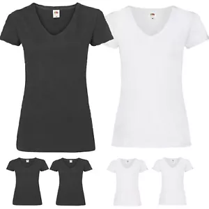 Fruit of the Loom DAMEN T-SHIRT V-NECK V-AUSSCHNITT SHIRTS SHIRT TSHIRT S-XXL - Bild 1 von 26