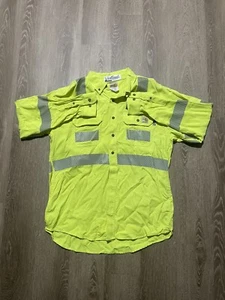 Carhartt L LS REG Flame Resistant Yellow Reflective Safety Stripe FR Work Shirt - Picture 1 of 2