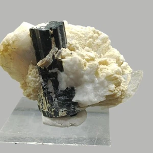 Schorl Tourmaline calcite crystal specimen - home decor crystal - reiki healing - Picture 1 of 14