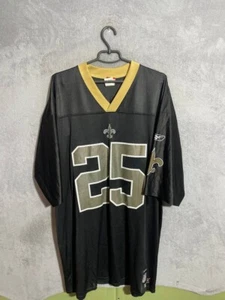 Bush Jersey NFL Rugby Shirt Black Gold Reebok Polyester Mens Size XL - Picture 1 of 7