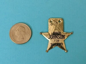 Pin Thadd Johnson para insignia de sheriff oro LITO PESTAÑA DE HOJALATA SIMILAR A UN BOTÓN - Imagen 1 de 5