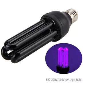 40W E27 110V/220V Blacklight Low Energy 395nm Light Bulb Screw Ultraviolet Lamp - Picture 1 of 8