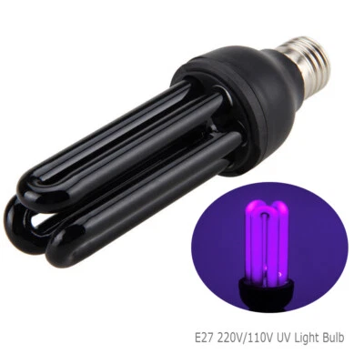 40W E27 110V/220V Blacklight Low Energy 395nm  Light Bulb Screw Ultraviolet Lamp - Image 1 of 4