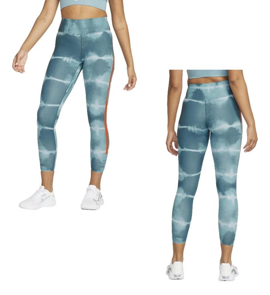 Womens XL Nike Dri-FIT One Luxe Mid-Rise Training Leggings Green DM7619