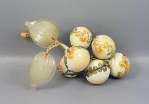 grappolo uva con 6 acini vetro decorato a mano l 10 cm - Foto 1 di 2
