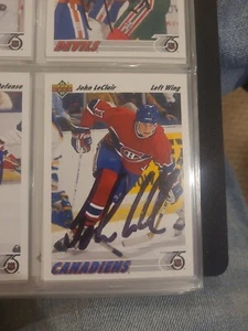 1991-92 Upper Deck John LeClair Canadiens Auto Autographed Signed Card - Picture 1 of 1