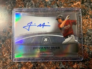 Jiovanni Mier RC AUTOGRAPH REFRACTOR 2010 Bowman Platinum Prospects #JMI