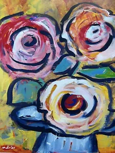 3 PEACE ROSES print On Glossy Photo Paper 10x8 inches Mary Hillier - Picture 1 of 1