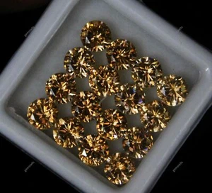 Natural Yellow Sapphire Round Diamond Cut 5 MM 24 PCS Lot CERTIFIED Gemstone - Picture 1 of 11