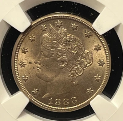 1888 LIBERTY "V" NICKEL * NGC MS 62 * KEY DATE * INVESTMENT GRADE GEM ❗️WOW❗️❗️ - Image 1 of 4