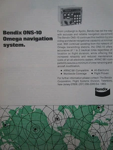 6/1975 PUB BENDIX ONS-10 OMEGA NAVIGATION SYSTEM ORIGINAL AD - Foto 1 di 1
