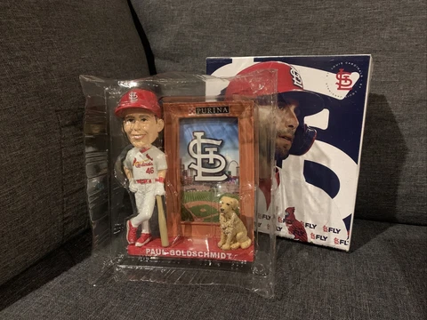 St Louis Cardinals Paul Goldschmidt Bobblehead Purina Pet Photo Frame Dog SGA Cover